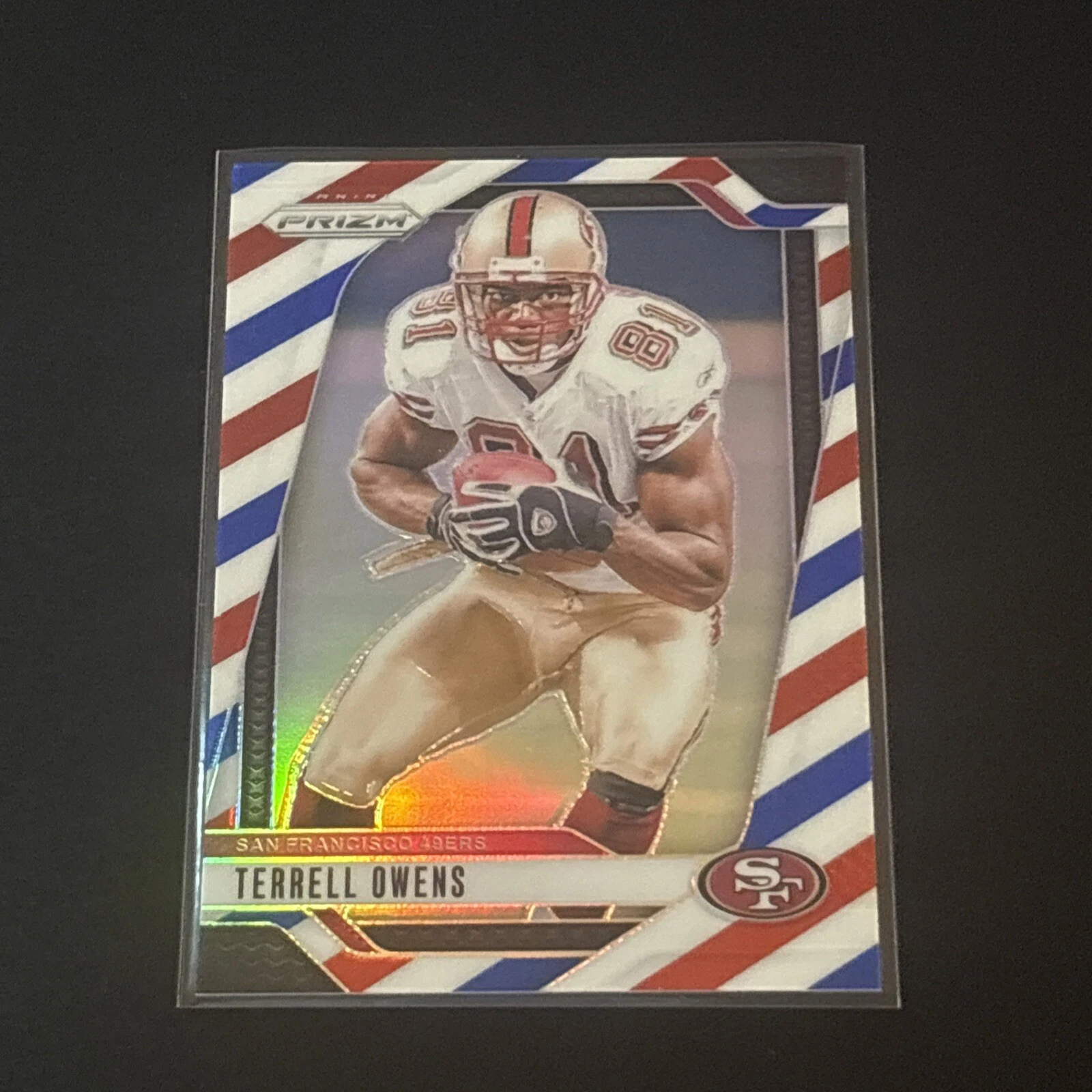 2024 Panini Prizm Football Terrell Owens Red White & Blue #257