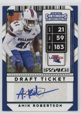 2020 Contenders Draft Picks College Ticket Green Foil Amik Robertson Auto 10p3