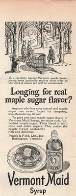 Vermont Maid Syrup Vintage Food Ad 1940s Mid Century Kitchen Decor Original 1946