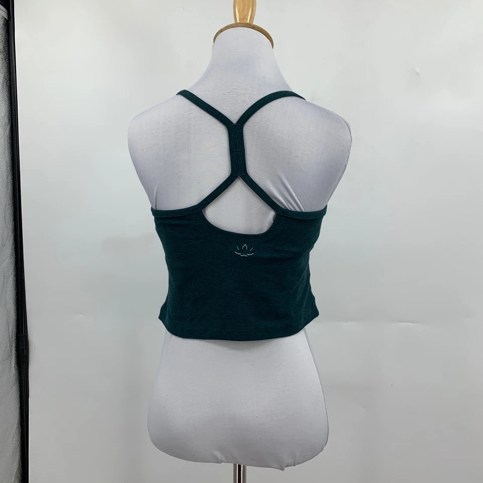 Beyond Yoga Tank Top Womens M Medium Green Spacedye Racerback Cropped Shelf Bra - Image 4 of 4