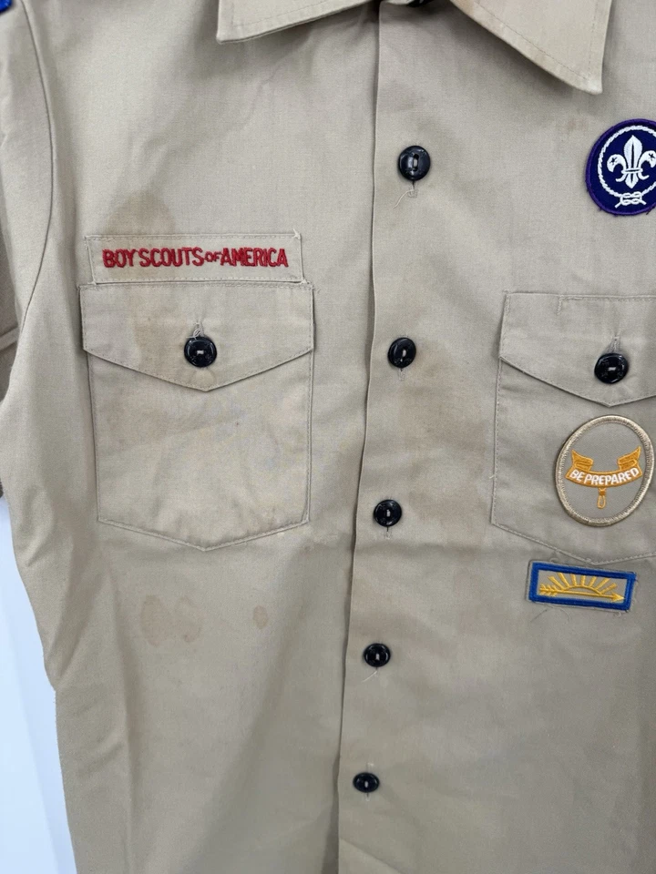 Boy Scouts of America Cub Scout Uniforme Juvenil Camisa Mezcla Poliéster Talla Grande Foto 4 de 4