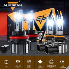 AUXBEAM 9007 9145 LED Headlight/Fog Light White/Amber For Jeep Liberty 2002-2007