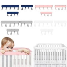 3Pcs Baby Crib Rail Cover Protector Safe Teething Guard Wrap for Standard Crib