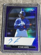 2026 Leaf Metal Draft Zyhir Hope Los Angeles Dodgers Purple SP Auto RC /7