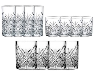 Pasabahce Gläser-Set ''Timeless'' 12-teilig Whiskey Stamper Longdrink Gläser