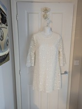 V By Very Ladies White Lace Bell Sleeves Stunning Dress Size 10 Wedding Summer