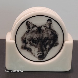 Wolf Coasters Cultured Marble Set Of 4