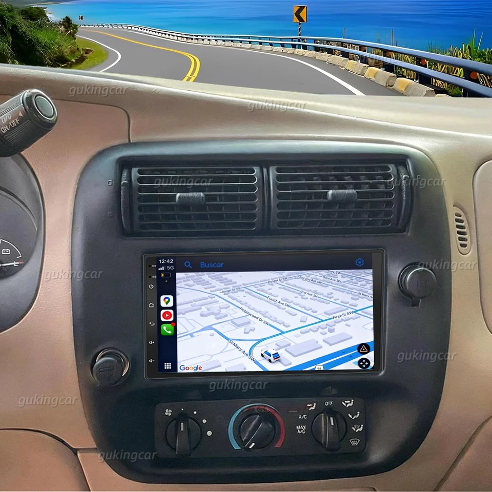 For Ford Explorer Sport Trac 2001-2005 Carplay Car Stereo Radio Android14 GPS Foto 3 de 4