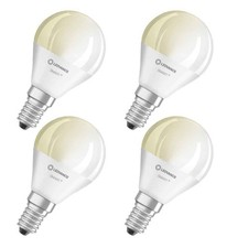 Image of 4 x Ledvance LED Smart+ Drop Bulb 4.9W=40W E14 Warm White 2700K WiFi Dimmable