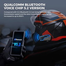 Motorrad-Gegensprechanlage Bluetooth 5.2, 10 ...