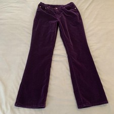 DG2 By Diane Gilman Pants Womens 10 Purple Velvet Bootcut Stretch Casual