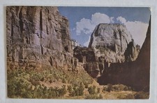 Postcard....The Great White Throne of Zion National Park in Utah, Chrome 