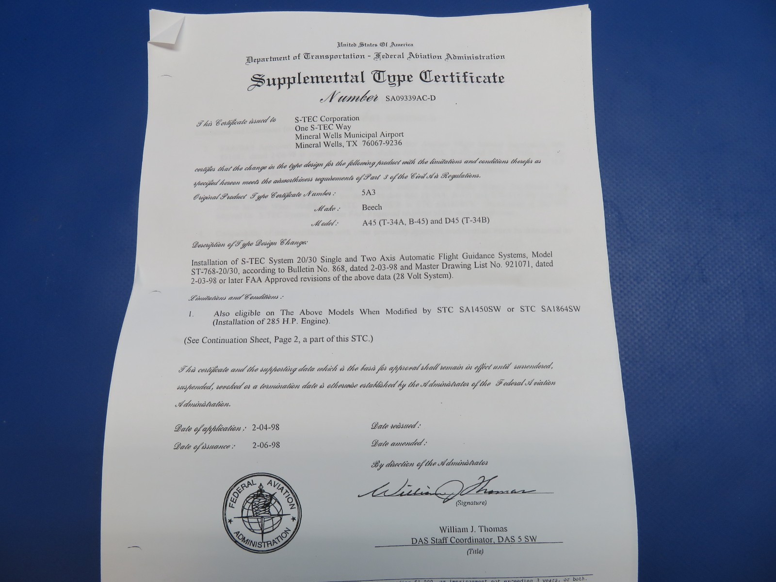 S-Tec Autopilot Computer 28V w/ Connector P/N 01261-1-28 WARRANTY (1125-1729)