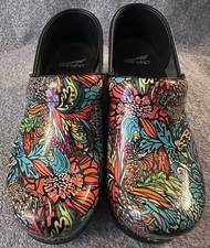 Dansko Professional Women's Clog Size 38 Multicolor Floral Casual Slip-On Shoes