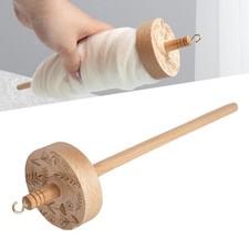 Wooden Drop Spindle TopWhorl Yarn Spin Hand Carved For Beginners DIY Sewing Tool