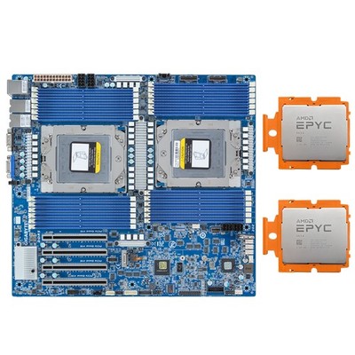 Gigabyte MZ73-LM1 With 2x AMD EPYC GENOA SP5 ZEN4 9654 QS CPU 2.15GHz Processor