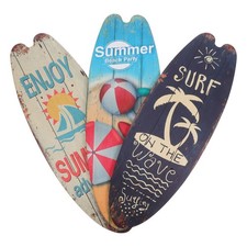  3 Pcs Deco Mer Plage Planche Surf Décor Côtier Décoration Murale