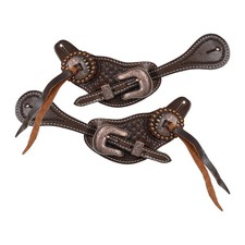 Showman Ladies Argentine Vache Cuir Cuivre Crête Spur Straps