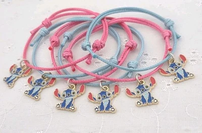 CUPCAKE0619 6 LILO & STITCH THEMED FRIENDSHIP BRACELETS PARTY BAG FILLER GIFT BIRTHDAY