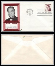 US FDC # 1860 20c Ralph Bunche  Spectrum   1982, 9p8722