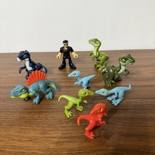 Imaginext Jurassic World Ian Malcom Compies Raptor Baby Therizinosaurus