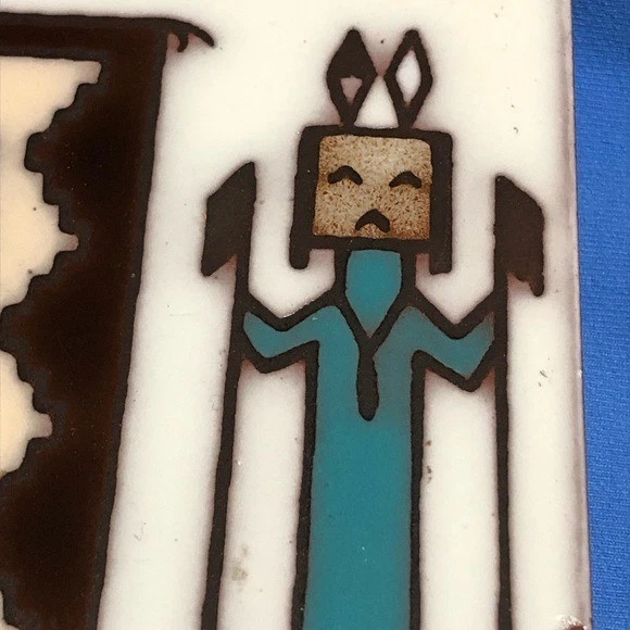 Azulejo de arte de cerámica Kachina obras maestras de remache hechas a mano en el suroeste de EE. UU. Foto 2 de 4