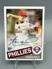 2016 Topps Archives Fan Favorites - Aaron Nola Auto Rookie Card 1985 #FFA-AN. rookie card picture
