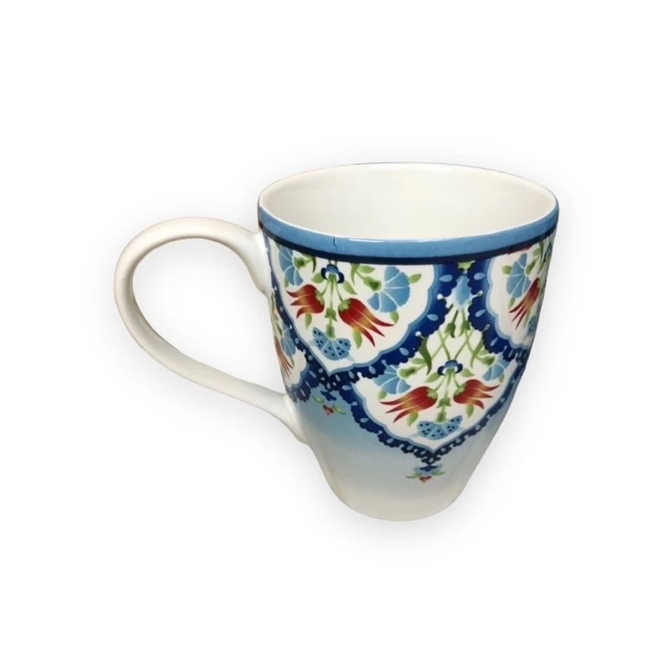 222 Fifth 突尼斯花卉马克杯瓷制咖啡茶杯4件套蓝色绿色 — 第 2/4 张图片