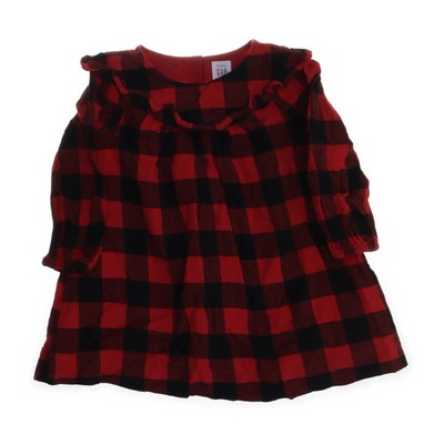 Gap, Kleid, Größe: 86, Rot/Schwarz, Baumwolle, Karo, Flanell, Mädchen #sqh