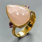 Fine Art ring 14 ct Natural Morganite Ring 925 Sterling Silver Size 8.5 /R446074
