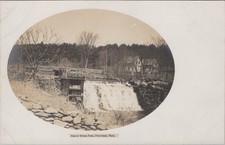 Dam At Wilson Pond Petersham MA 1900s Wooden Bridge Eddy Make RPPC Postcard