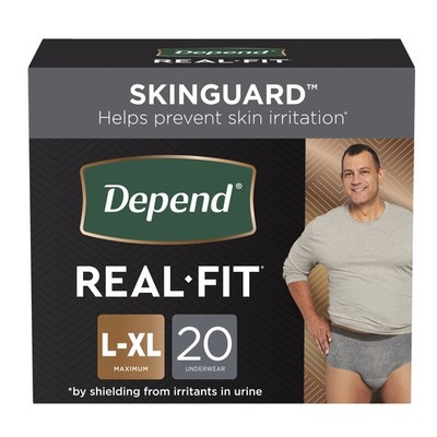 Depend  Real Fit  Maximum Absorbent Underwear, Large / Extra Large