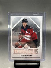 Luke Hughes SP Authentic Freshman Focus Rookie Card 2023-2024 #FF12 New Jersey. rookie card picture