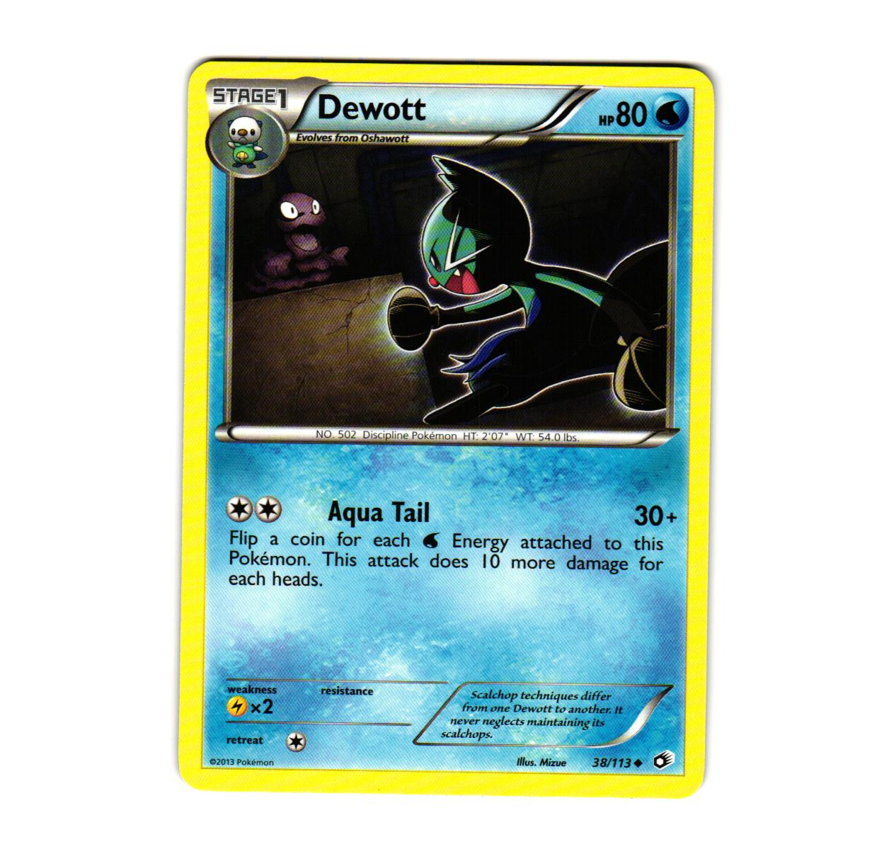 Pokemon Dewott 38/113 Legendary Treasures Uncommon NM
