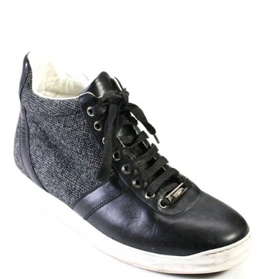 Chirstian Dior Men's Logo High Top-Sneakers Authentic Black/Grey