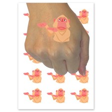 Unamused Monkey Presenting with Hands Gesture Temporary Tattoo Fake Body Art