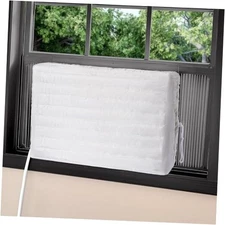  Indoor Air Conditioner Cover - Window AC Covers for Inside, White Double 