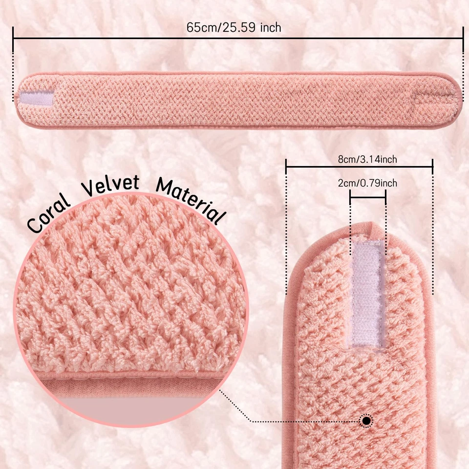 Упаковка из 4 спа-обручей для лица макияж обертка для волос регулируемая лента для волос мягкое полотенце для головы - Изображение 2 из 4