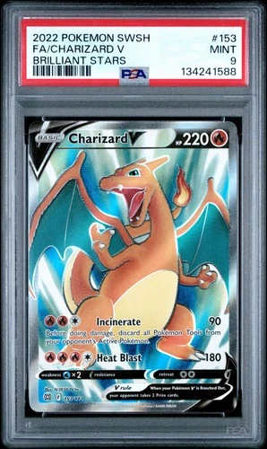 2022 Charizard V Full Art #153 Brilliant Stars SWSH Pokémon PSA 9 MINT