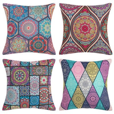 4er Set Kissenbezug 40x40cm Mandala Modern Motiv Kissenbezug Cot...