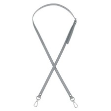 47" Adjustable PU Leather Purse Strap with Silver Hardware Light Gray