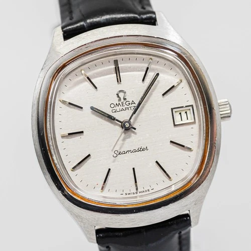 *Exc+4* Vintage 1977 OMEGA Seamaster Cal.1315 Quartz Date Silver 38mm Mens Watch