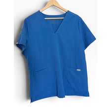FIGS Casma Scrub Top Womens XL Royal Blue PO 2737 3-Pocket V-Neck FIONx FW1100