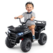 24V Kids Ride on Electric ATV Car Toy w/ Spring Suspension  LED Lights USB