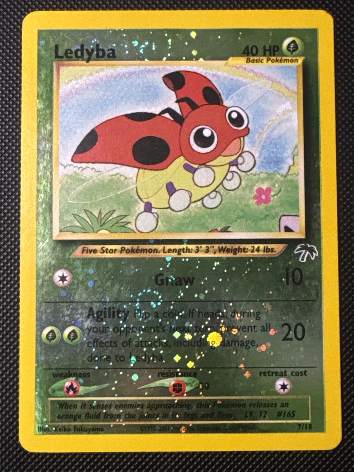 Pokémon TCG Ledyba Southern Islands 7/18 Reverse Holo Promo 2 SWIRLS!! NM