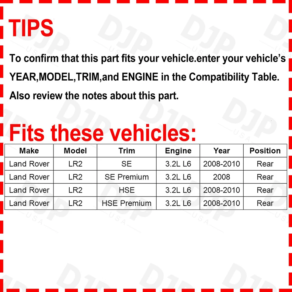 Пара валов оси заднего водителя и пассажира для Land Rover LR2 3,2 л полный привод 2008-2010 - Изображение 2 из 4