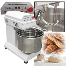 30L S/S Commercial Double-Acting Double-Speed Dough Mixer w Timer Auto Stop