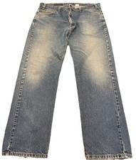 Levi's 505 Blue Jeans Denim Orange Tab Size 40 x 32 USA Vintage Faded B6