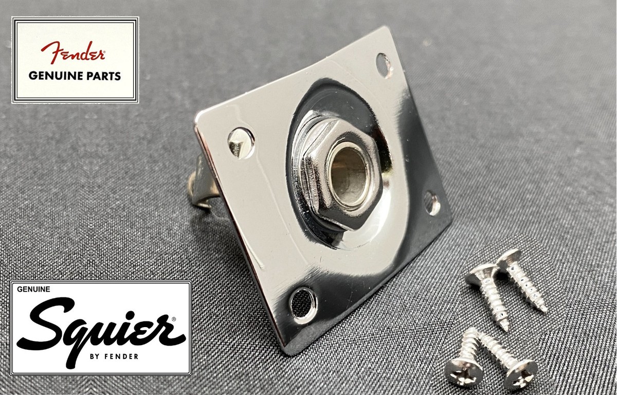 Fender Squier Tele CHROME STEEL JACK PLATE w/SCREWS Telecaster