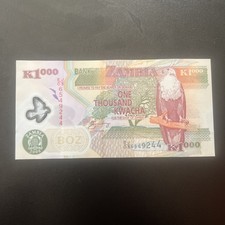 Zambia 2008 1000 Polymer Kwacha Banknote Africa